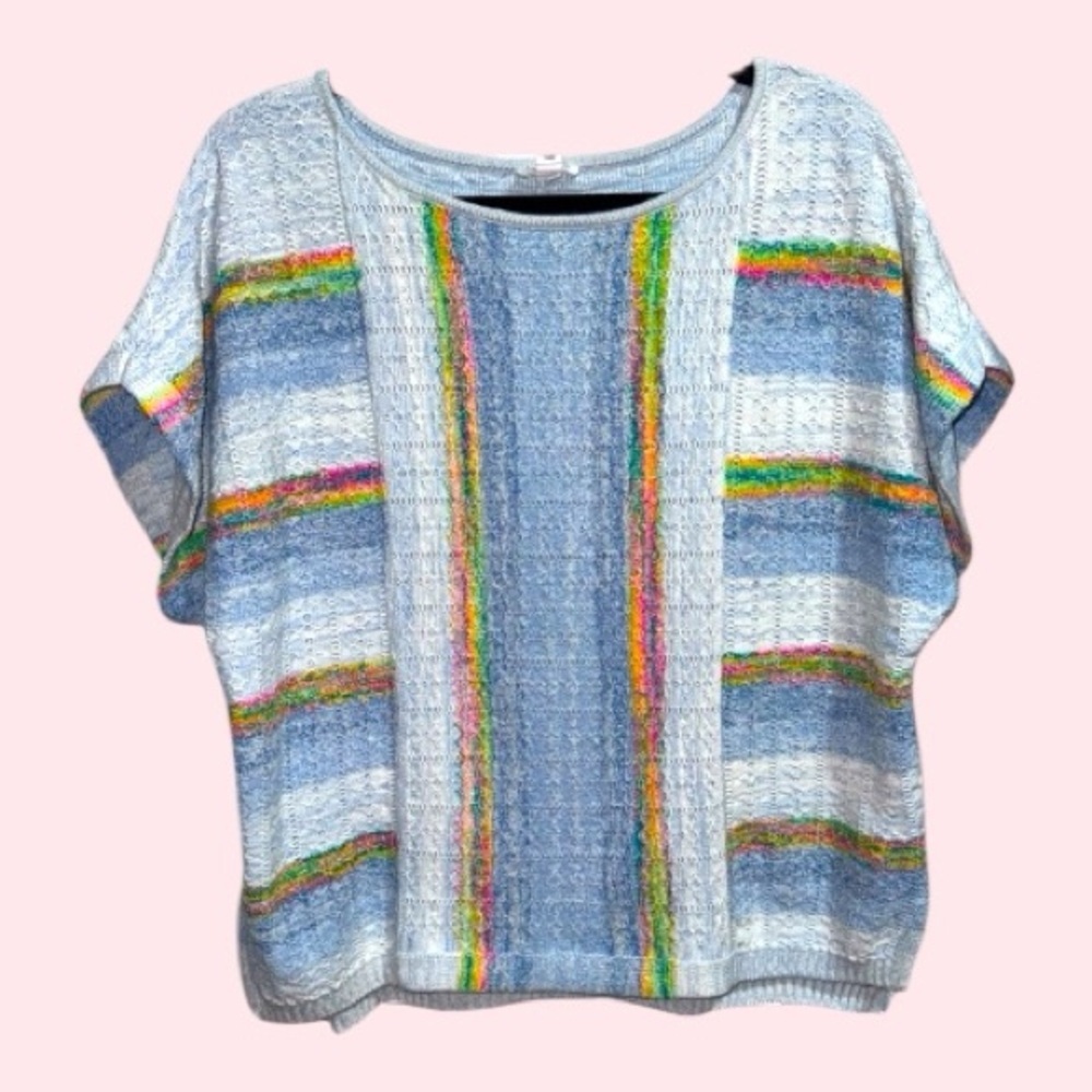 Tribal Jeans Neon Rainbow Knit Top Medium